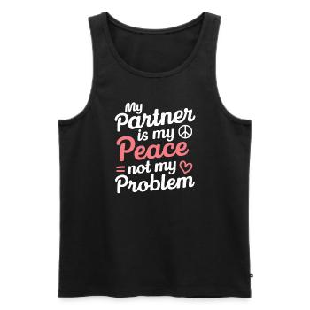 Raising awareness of domestic violence - Men's Premium Organic Tank Top - black - Front - AI Model Male 178 light (178cm)