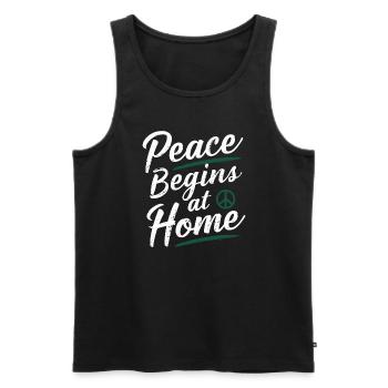 Raising awareness of domestic violence - Men's Premium Organic Tank Top - black - Front - AI Model Male 178 light (178cm)