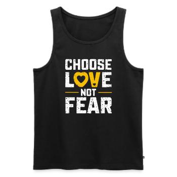 Raising awareness of domestic violence - Men's Premium Organic Tank Top - black - Front - AI Model Male 178 light (178cm)