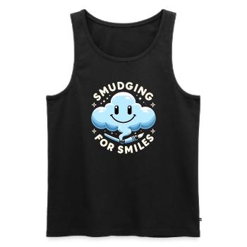 Smudge Sage Feder Spirituelle Hexerei Meditieren - Männer Premium Bio Tank Top - Schwarz - Vorne - Michal (187cm)