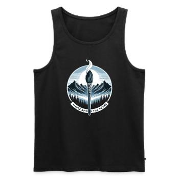 Smudge Sage Feder Spirituelle Hexerei Meditieren - Männer Premium Bio Tank Top - Schwarz - Vorne - Michal (187cm)