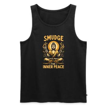Smudge Sage Plume Sorcellerie spirituelle Méditer - Débardeur bio Premium Homme - noir - Devant - Michal (187cm)