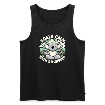 Smudge Sage Feder Spirituelle Hexerei Meditieren - Männer Premium Bio Tank Top - Schwarz - Vorne - Michal (187cm)