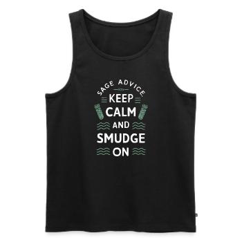 Smudge Sage Feder Spirituelle Hexerei Meditieren - Männer Premium Bio Tank Top - Schwarz - Vorne - Michal (187cm)
