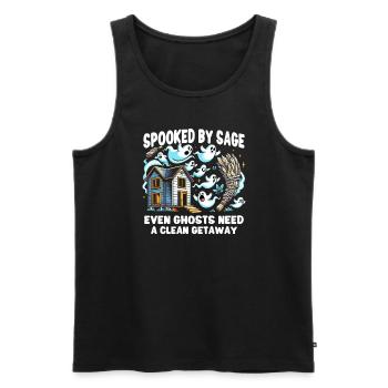Smudge Sage Feder Spirituelle Hexerei Meditieren - Männer Premium Bio Tank Top - Schwarz - Vorne - Michal (187cm)