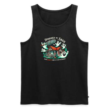 Smudge Sage Feder Spirituelle Hexerei Meditieren - Männer Premium Bio Tank Top - Schwarz - Vorne - Michal (187cm)