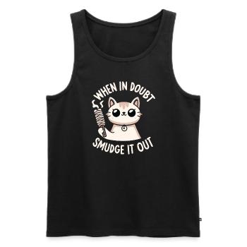 Smudge Sage Feder Spirituelle Hexerei Meditieren - Männer Premium Bio Tank Top - Schwarz - Vorne - Michal (187cm)