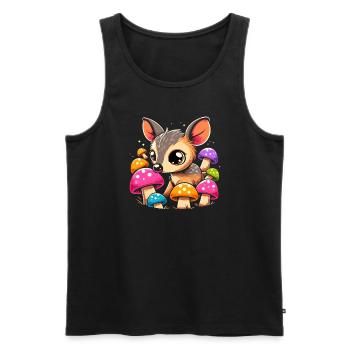 Niedlicher Pudu-hirsch Südamerika Cartoon-hirsch - Männer Premium Bio Tank Top - Schwarz - Vorne - Michal (187cm)