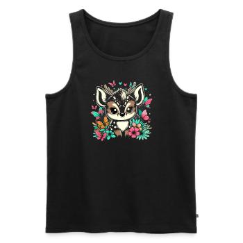 Cute Pudu Deer South America Cartoon Deer - Men's Premium Organic Tank Top - black - Front - Michal (187cm)