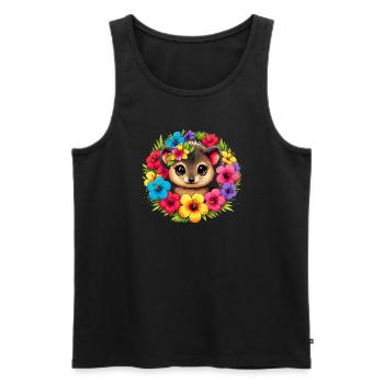 Cute Pudu Deer South America Cartoon Deer - Men's Premium Organic Tank Top - black - Front - Michal (187cm)