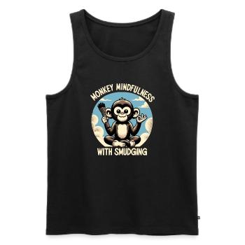 Smudge Sage Feder Spirituelle Hexerei Meditieren - Männer Premium Bio Tank Top - Schwarz - Vorne - Michal (187cm)