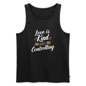 Raising awareness of domestic violence - Men's Premium Organic Tank Top - black - Front - AI Model Male 178 light (178cm)