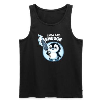 Smudge Sage Feder Spirituelle Hexerei Meditieren - Männer Premium Bio Tank Top - Schwarz - Vorne - Michal (187cm)