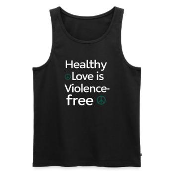 Raising awareness of domestic violence - Men's Premium Organic Tank Top - black - Front - AI Model Male 178 light (178cm)