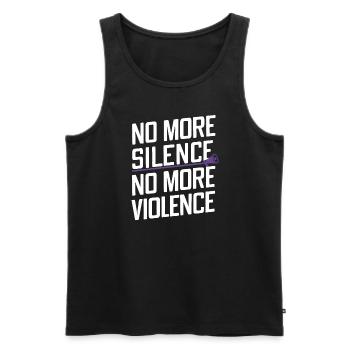 Raising awareness of domestic violence - Men's Premium Organic Tank Top - black - Front - AI Model Male 178 light (178cm)