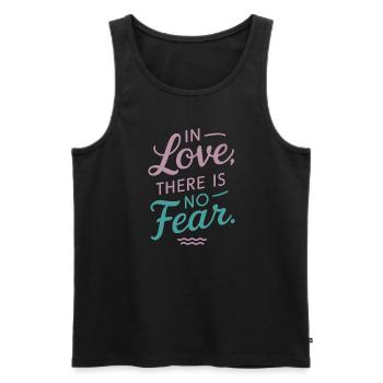 Raising awareness of domestic violence - Men's Premium Organic Tank Top - black - Front - AI Model Male 178 light (178cm)