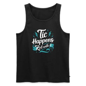 Tourette-syndrom-bewusstsein Neurodiverse - Männer Premium Bio Tank Top - Schwarz - Vorne - AI Model Male 178 light (178cm)