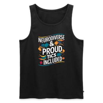 Tourette-syndrom-bewusstsein Neurodiverse - Männer Premium Bio Tank Top - Schwarz - Vorne - AI Model Male 178 light (178cm)