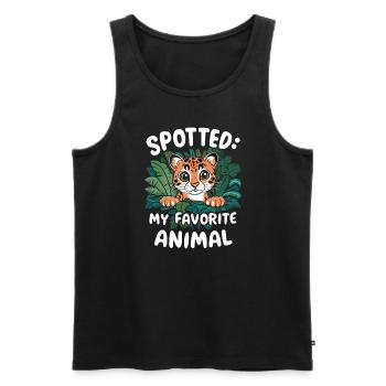 Ozelot Wild Cat Exotic Pets Jungle Big Cat - Männer Premium Bio Tank Top - Schwarz - Vorne - Michal (187cm)