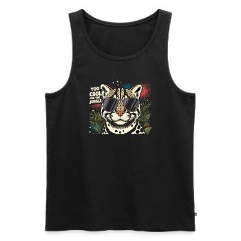 Ocelot Chat Sauvage Animaux Exotiques Jungle Gros Chat - Débardeur bio Premium Homme - noir - Devant - Michal (187cm)