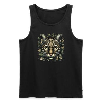 Ozelot Wild Cat Exotic Pets Jungle Big Cat - Männer Premium Bio Tank Top - Schwarz - Vorne - Michal (187cm)