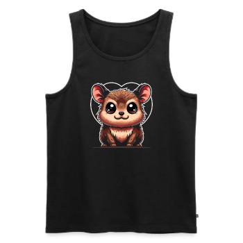 Cute Pudu Deer South America Cartoon Deer - Men's Premium Organic Tank Top - black - Front - Michal (187cm)