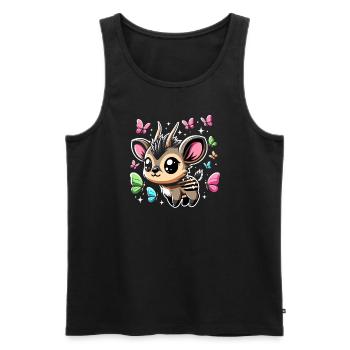 Cute Pudu Deer South America Cartoon Deer - Men's Premium Organic Tank Top - black - Front - Michal (187cm)