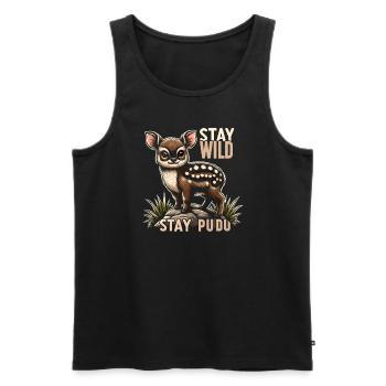 Cute Pudu Deer South America Cartoon Deer - Men's Premium Organic Tank Top - black - Front - Michal (187cm)