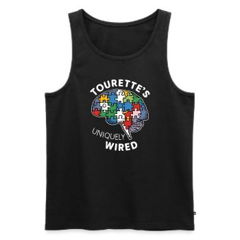 Tourette-syndrom-bewusstsein Neurodiverse - Männer Premium Bio Tank Top - Schwarz - Vorne - AI Model Male 178 light (178cm)