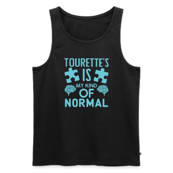 Syndrome de Gilles de la Tourette Conscience Neurodiverse - Débardeur bio Premium Homme - noir - Devant - AI Model Male 178 light (178cm)