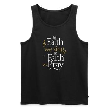 Musique chorale Chant religieux Musique confessionnelle - Débardeur bio Premium Homme - noir - Devant - AI Model Male 178 light (178cm)