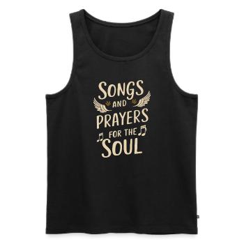 Musique chorale Chant religieux Musique confessionnelle - Débardeur bio Premium Homme - noir - Devant - AI Model Male 178 light (178cm)