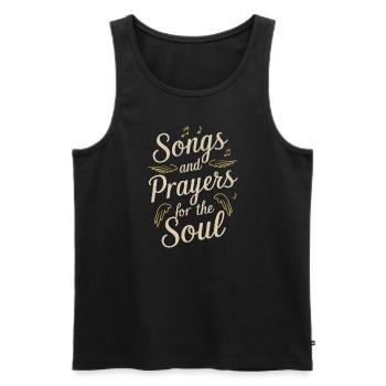 Musique chorale Chant religieux Musique confessionnelle - Débardeur bio Premium Homme - noir - Devant - AI Model Male 178 light (178cm)