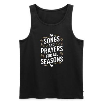 Musique chorale Chant religieux Musique confessionnelle - Débardeur bio Premium Homme - noir - Devant - AI Model Male 178 light (178cm)