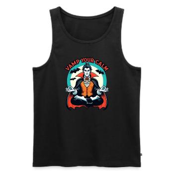 Meditation, Achtsamkeit, Entspannung, Innerer - Männer Premium Bio Tank Top - Schwarz - Vorne - AI Model Male 178 light (178cm)