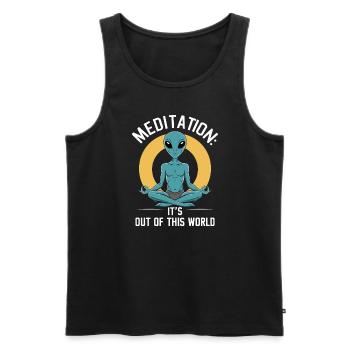 méditation, pleine conscience, relaxation et - Débardeur bio Premium Homme - noir - Devant - AI Model Male 178 light (178cm)
