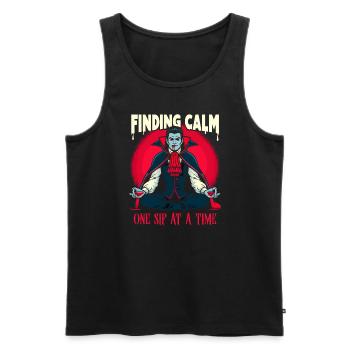 Meditation, Achtsamkeit, Entspannung, Innerer - Männer Premium Bio Tank Top - Schwarz - Vorne - AI Model Male 178 light (178cm)