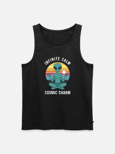 meditation, mindfulness, relaxation and - Men's Premium Organic Tank Top - black