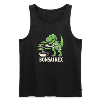 Bonsai Master T-Rex Dinosaur Gardening for - Men's Premium Organic Tank Top - black - Front - Michal (187cm)