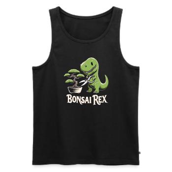 Bonsai Master T-Rex Dinosaur Gardening for - Men's Premium Organic Tank Top - black - Front - Michal (187cm)