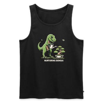 Bonsai Master T-Rex Dinosaur Gardening for - Men's Premium Organic Tank Top - black - Front - Michal (187cm)