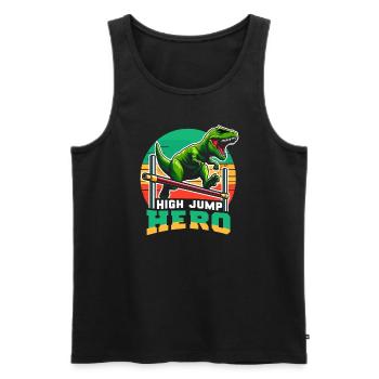 Espace des dinosaures astronautes de Rex aux yeux d’escalier - Débardeur bio Premium Homme - noir - Devant - Michal (187cm)