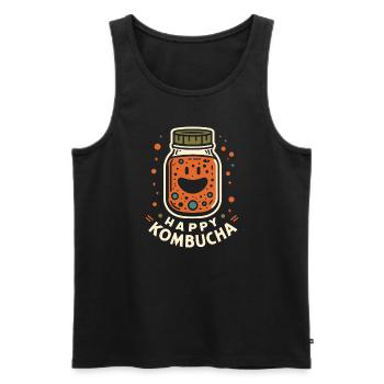 Benefits of Kombucha for Brewer Maker Tea Lover - Men's Premium Organic Tank Top - black - Front - AI Model Male 178 light (178cm)