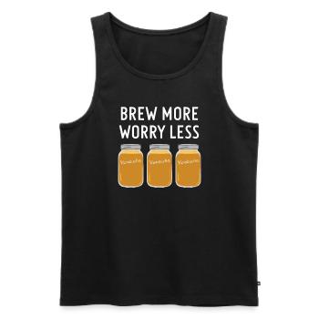 Benefits of Kombucha for Brewer Maker Tea Lover - Men's Premium Organic Tank Top - black - Front - AI Model Male 178 light (178cm)