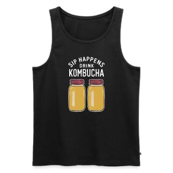 Vorteile Von Kombucha Für Brewer Maker Tea Lover - Männer Premium Bio Tank Top - Schwarz - Vorne - AI Model Male 178 light (178cm)
