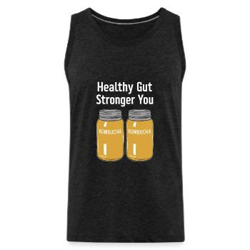 Avantages du Kombucha pour les amateurs de thé - Débardeur bio Premium Homme - charbon - Devant - Alexander (188cm)