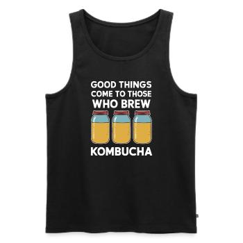Vorteile Von Kombucha Für Brewer Maker Tea Lover - Männer Premium Bio Tank Top - Schwarz - Vorne - AI Model Male 178 light (178cm)