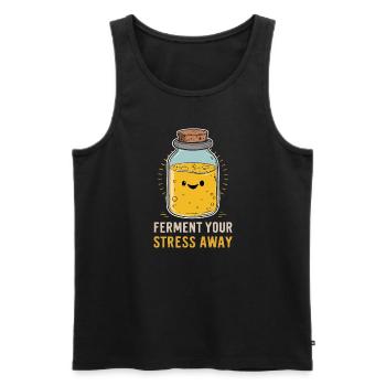 Benefits of Kombucha for Brewer Maker Tea Lover - Men's Premium Organic Tank Top - black - Front - AI Model Male 178 light (178cm)