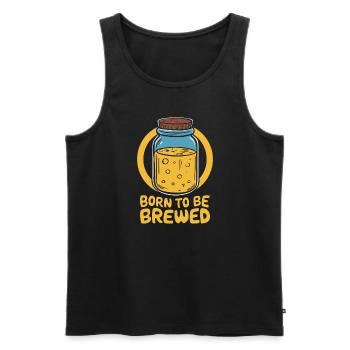 Benefits of Kombucha for Brewer Maker Tea Lover - Men's Premium Organic Tank Top - black - Front - AI Model Male 178 light (178cm)