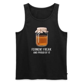 Benefits of Kombucha for Brewer Maker Tea Lover - Men's Premium Organic Tank Top - black - Front - AI Model Male 178 light (178cm)